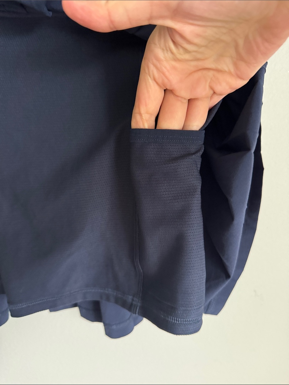 Athleta Navy Pleated Tennis Skort Built-In Shorts Pocket Athletic Golf Skirt M - Picture 6 of 7